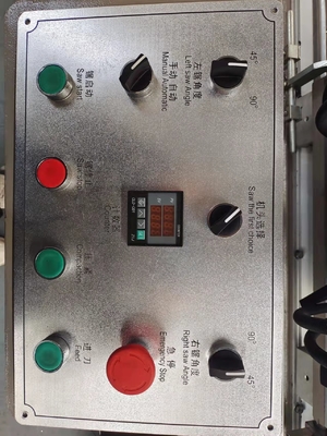 Digitaal scherm Dubbelkop voorzaagmachine Met 600 mm diameter zaagblad snijden 45 en 90 graden