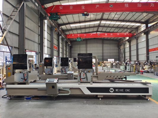 CNC UPVC het Aluminiumknipsel zag Vensterdeur makend tot Machines Dubbel Hoofd