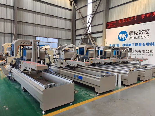 Cnc dubbelkop aluminium snijmachine venster deur en gordijn muur snijzaag met 45 en 90 graden
