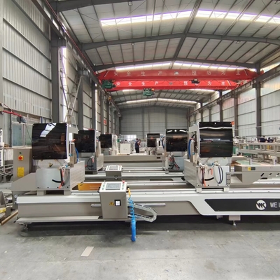 CNC dubbelkop mitrezaag met 45 en 90 graden aluminium UPVC snijmachine